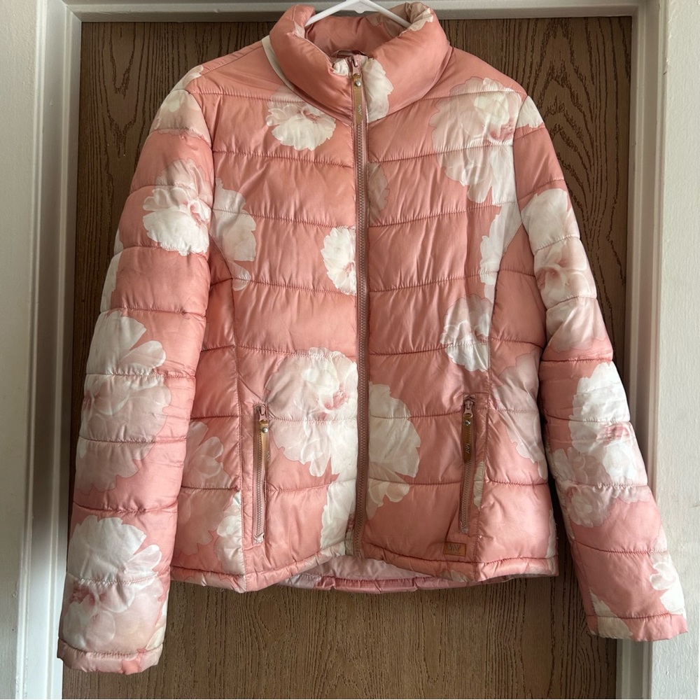 Marc New York Pink Floral Packable Puffer Jacket